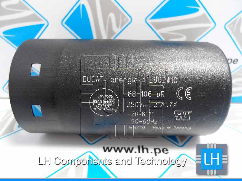 412802410         Condensador para motor de arranque 88-106uF, 250VCA