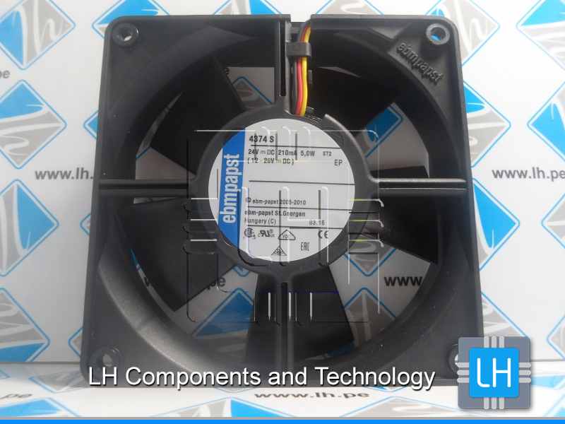 4374S     Ventiladores tangenciales CC DC Tubeaxial Fan 24VDC, 45dBA, Ball