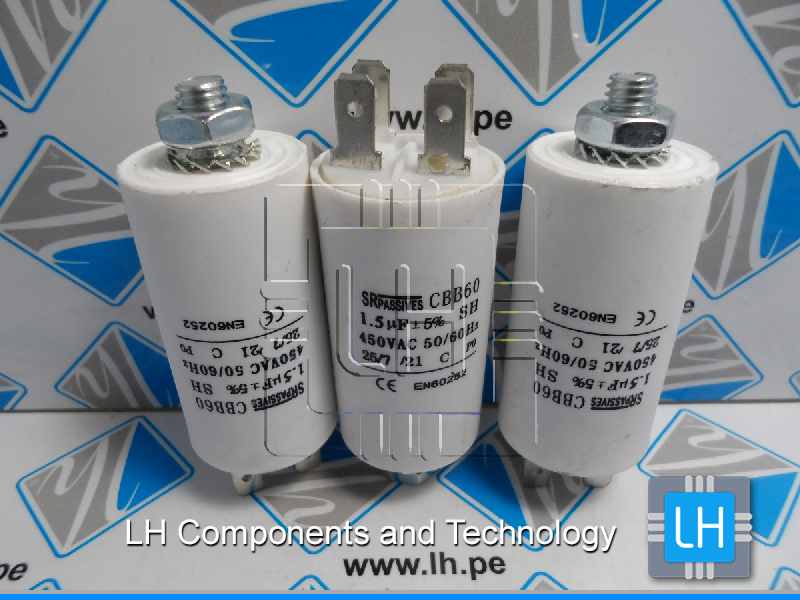 CBB60E-1.5/450       Condensador: para motores, de trabajo 1.5uF 450V