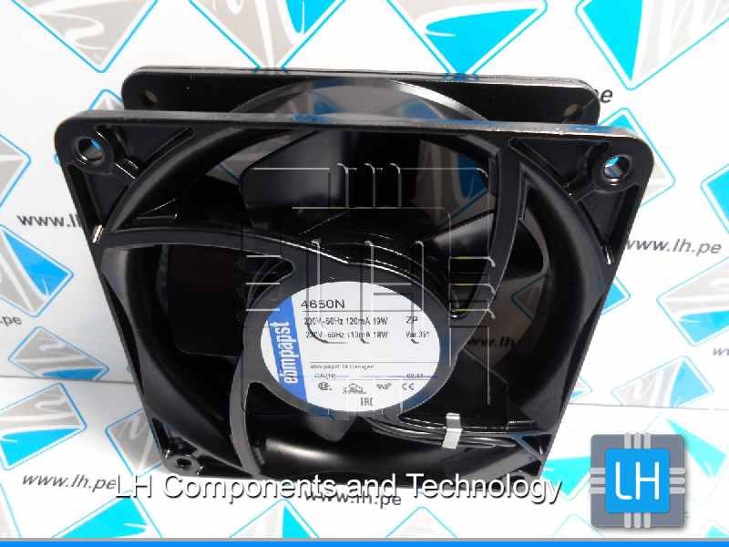 4650N   Ventilador Axial 120x120x38mm, 230VAC, 120mA, 19Watt