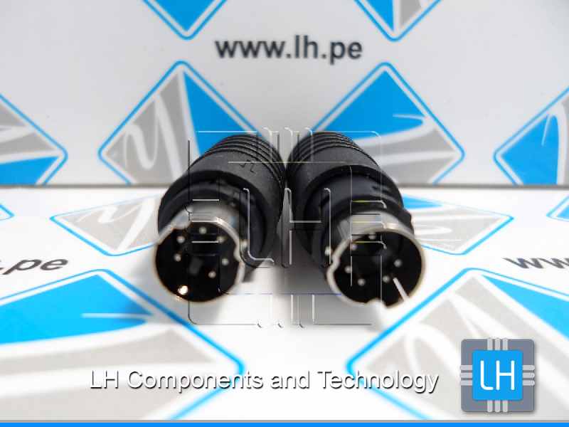 4850.1610 6 PINES       Conector DIN mini, macho, 6 pines para soldar, para conducto