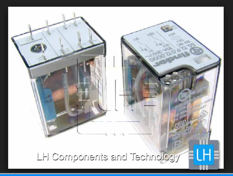 55.12.9.012.0000        Relay electromagnético DPDT, 12VDC, 8 pines, máx: 20A