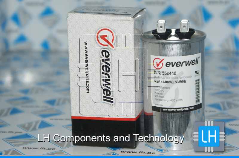 55x440             CAPACITOR DE 55 MFD X 370 - 440 VAC - 55X440 - EVERWELL