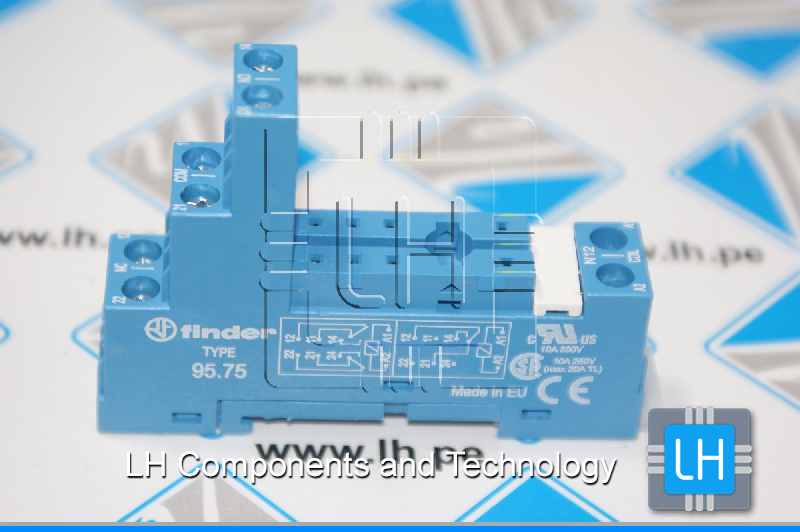 95.75SMA              Base para relay 8 Pines, 10A, 250VAC, DIN, Sal: agarres de tornillo