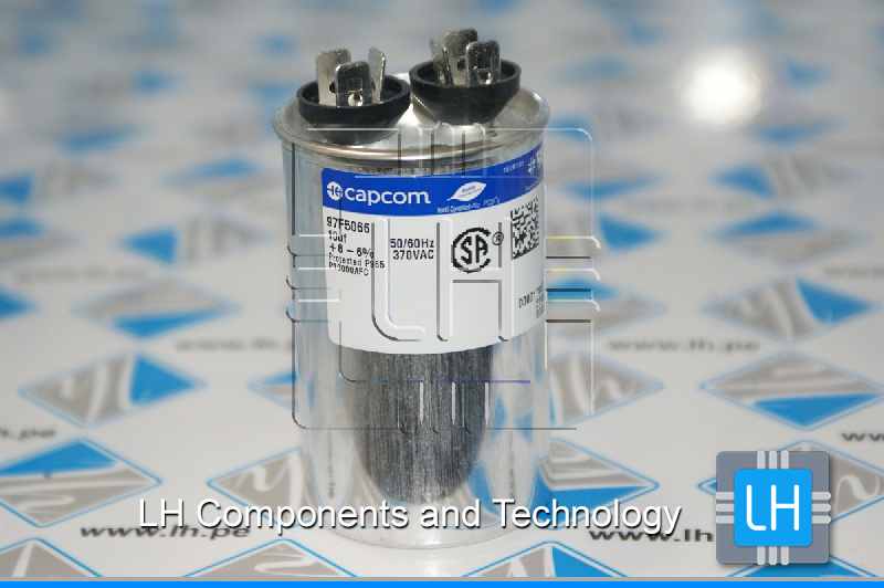 97F5066             Condensador metalizado, 10uF, Tol 6%,  370VAC,  funcionamiento del motor