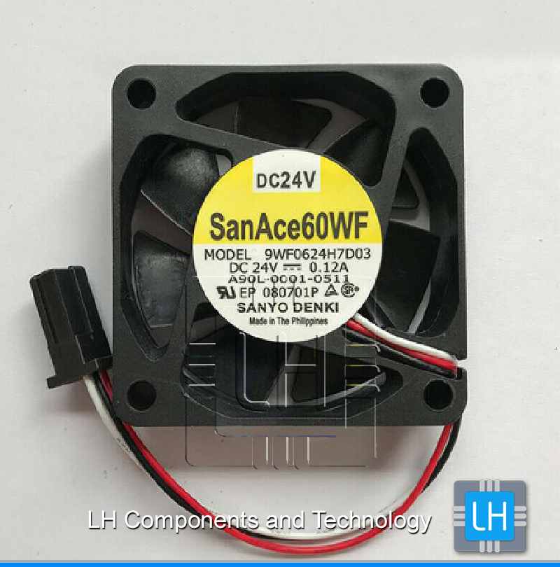 9WF0624H7D03            Ventilador Axial Sanyo Denki 9WF0624H7D03 para Fanuc A06b-6114-h210 A90l-0001-0511,60x60x15mm, 24VDC, 0.12A