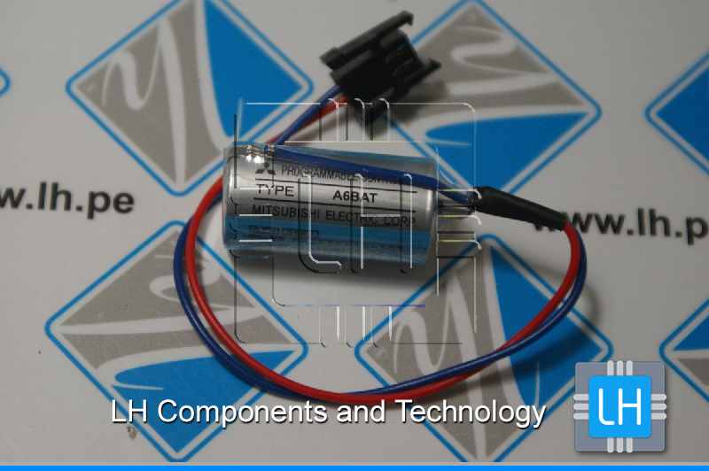 A6BAT ER17330V       Batería Lithium para PLC, CNC con conector Plug Negro