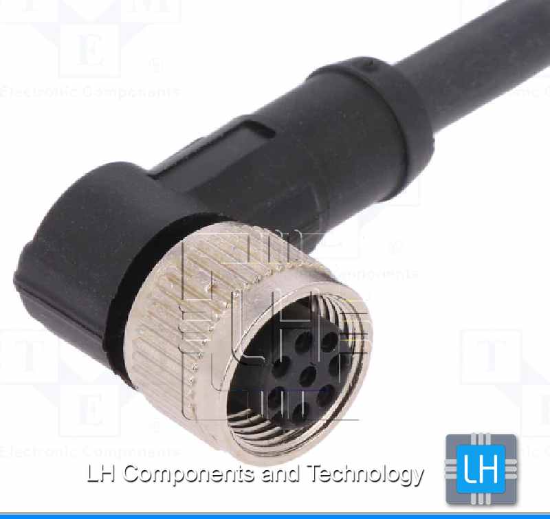 AB-C8-5,0PUR-M12FA             Conector de 8 pines, con cable de 5 metros, M12, 90°C, Hembra, angular