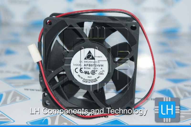 AFB0724VH-A              Ventilador DC Tubeaxial  70x70x25.4mm,  24VDC, Ball Bearing, con 2 cables