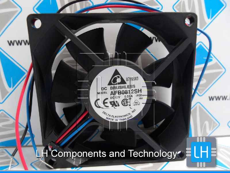 AFB0812SH-F00        Ventiladores Axial con 3 cables, CC DC, 80x25.4mm, 12VDC