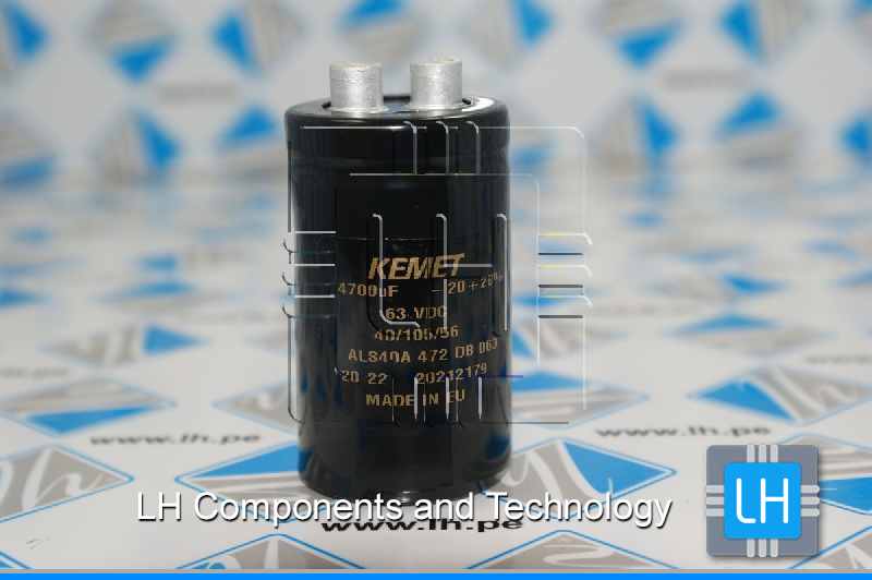 ALS30A472DA063             Capacitor electrolítico 4700uF, 63VDC, tornillo