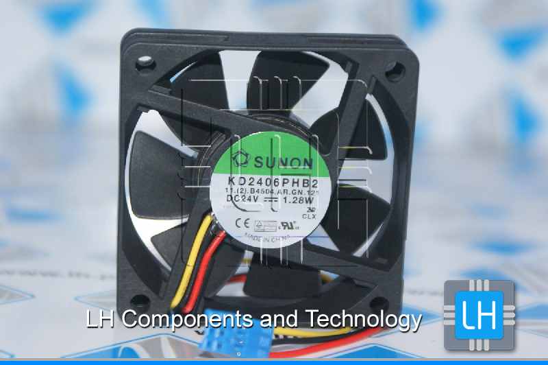 KD2406PHB2 (2).B4500.AR.GN.I21             Ventilador axial 24VDC, 1.28W 60x60x15mm, 3-wire Server cooling, conector 6 pines