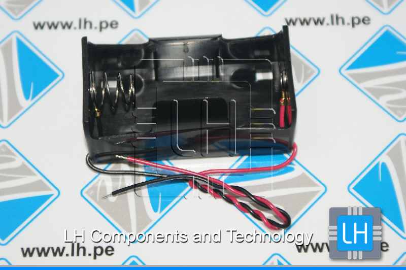 BH-111A           Portapila con cables, tamaño: D, R20, Nro.pilas: 1