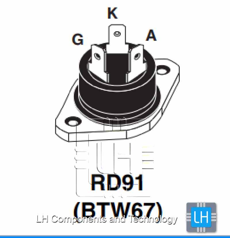 BTW67-1000                 Thyristor 50A, 32A, 1000V, 80mA, RD91, THT