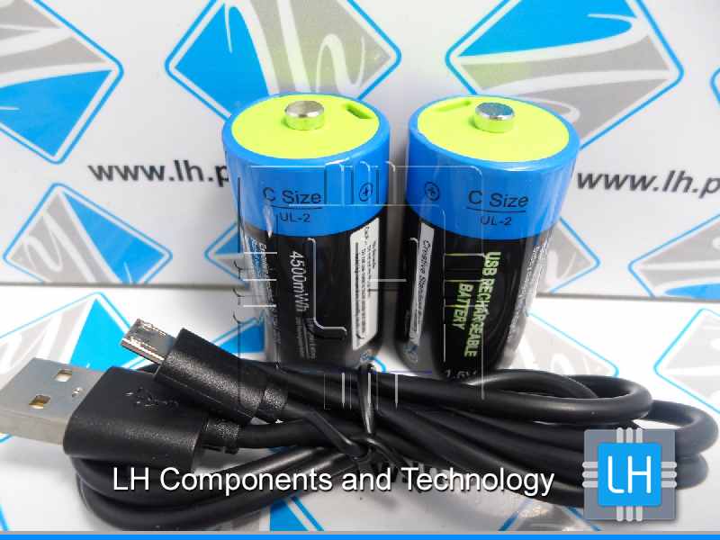 UL-2 Size C             Rechargeable battery 1.5V, 4500mWh + USB charging cable