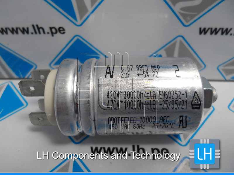 C878AF24200AA4J      Capacitor Metalizado 2uF, 5%, 420/470VAC