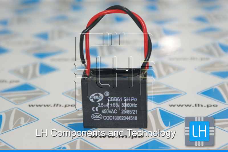 CBB61 3.5uF 450V              Condensador de arranque para Motor CBB61, 3.5UF, 450VAC