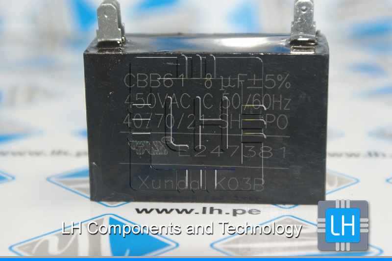 CBB61 8uF 450VAC           CBB61 8uF 450 V AC 50/60Hz Aire Acondicionado Ventilador Motor Running Capacitor