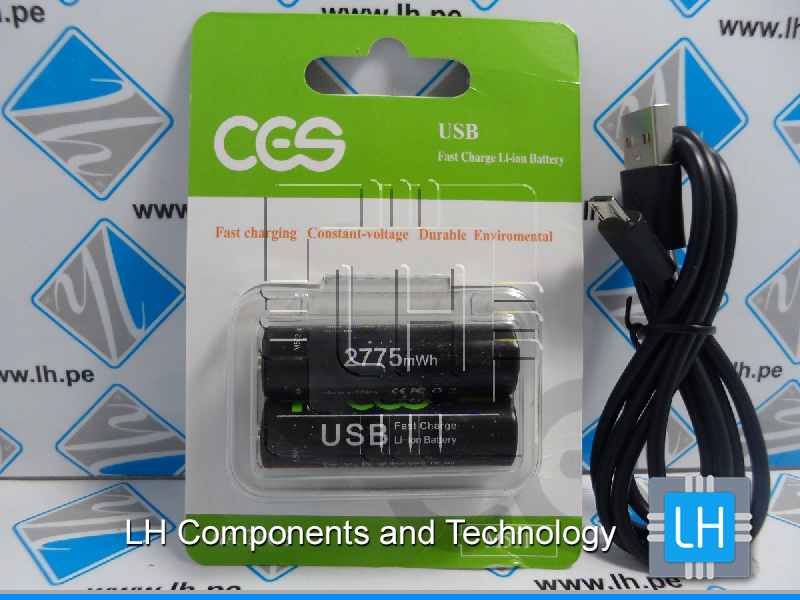 CES M502 AA           Batería Recargable M502 1.5V, AA, Micro USB Fast Charge Li-ion