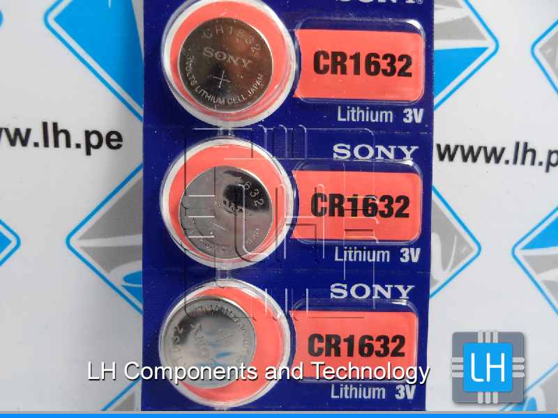 CR1632       Batería plana 3V, 120mA