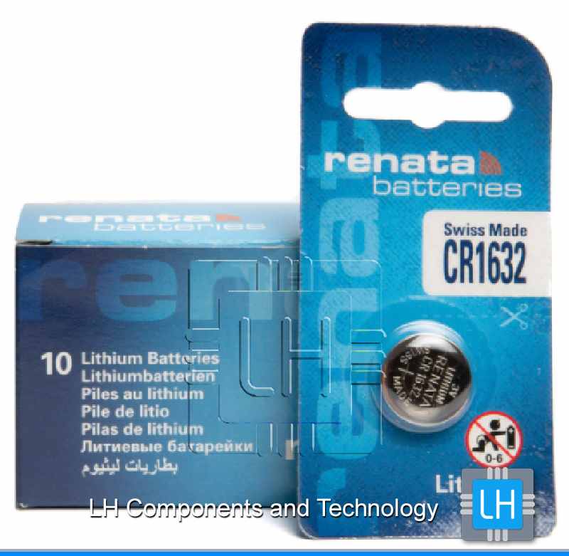 CR1632             Pila de litio, de botón, 3V, 125MAH