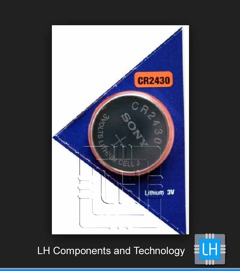 CR2430    Batería Lithium tipo cápsula 3V, 280mAh