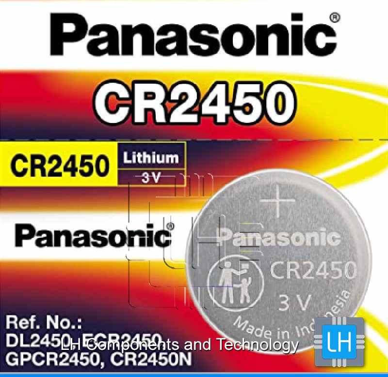 CR2450               Batería Lithium 3V, 620mAh, marca Panasonic