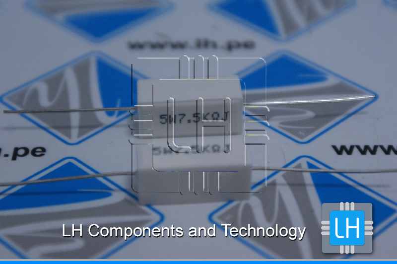 CRL5W-7K5              Resistor de potencia, de cemento, THT, 7.5kΩ, 5W, ±5%, 9.5x9.5x22mm
