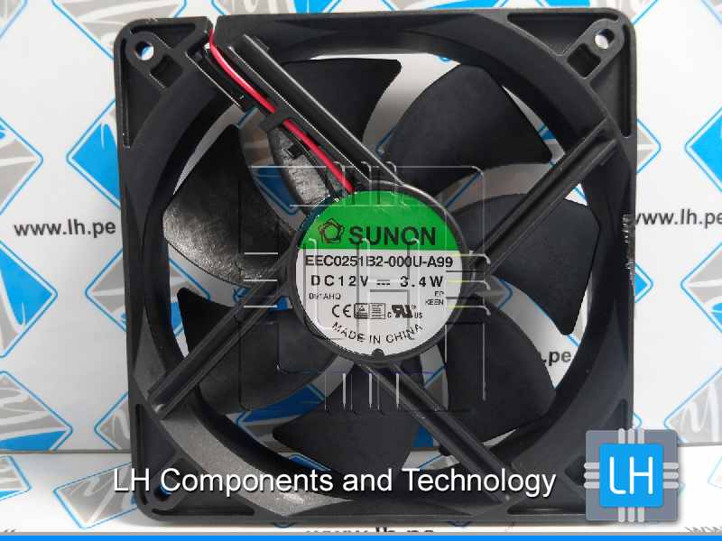 EEC0251B2-000U-A99            Ventilador CC, axial, 12VDC, 120x120x25mm, 158m3/h