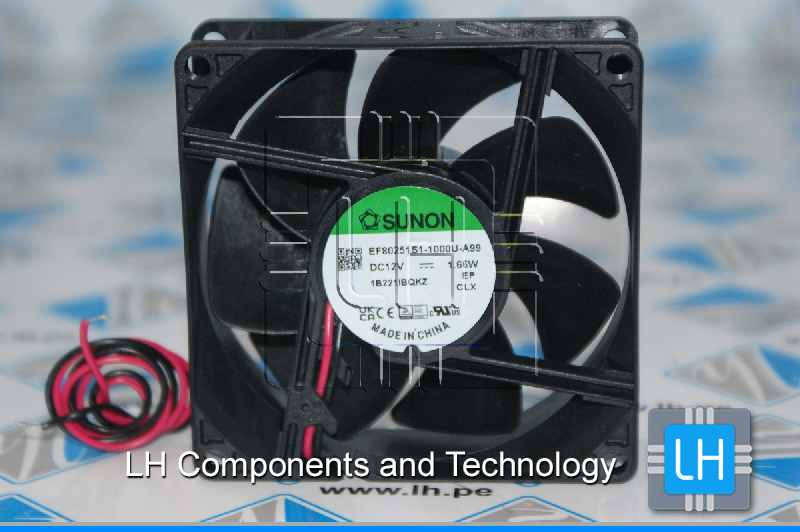 EF80251S1-1000U-A99                Ventilador CC, axial, 12VDC, 80x80x25mm, 69.29m3/h