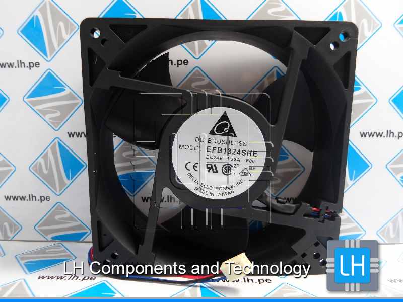 EFB1324SHE     VENTILADOR AXIAL 127X127X38MM 24VDC CON 3 CABLES Y CONECTOR