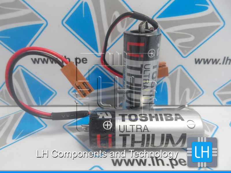 ER17500V/3.6V       Batería Lithium 3.6V, 2700mAh, con cable y conector marrón