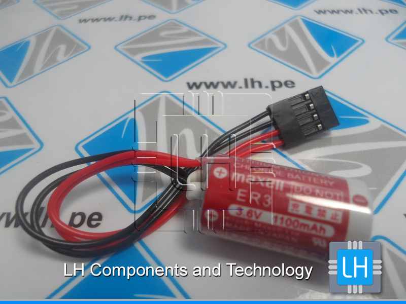 ER3-4P     Bateria Lithium ER3, 3.6V, 1100mAh. con Cable y conector de 4 pines