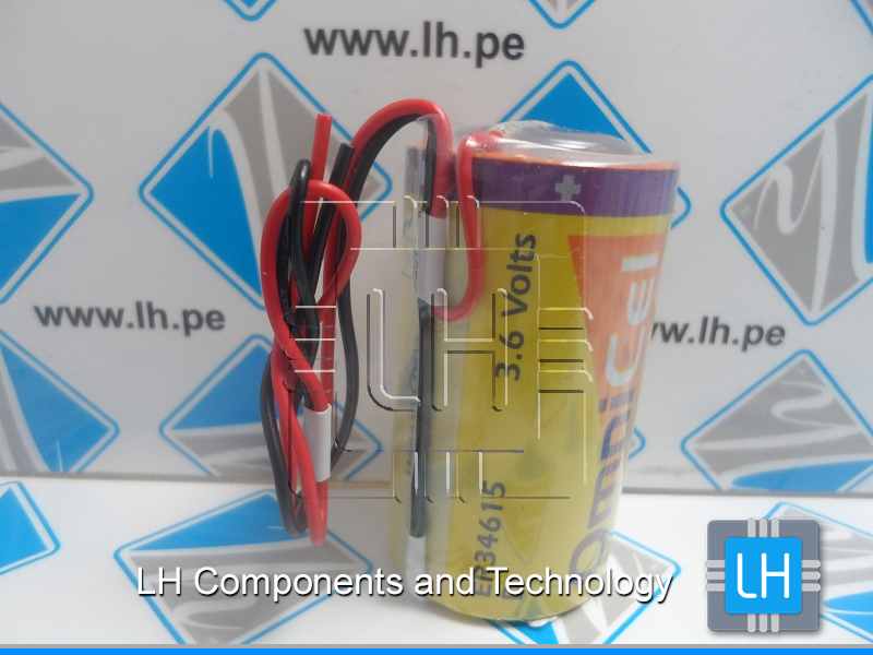 ER34615-W      Batería Lithium 3.6V, 19000mAh, tamaño D, con salida cables