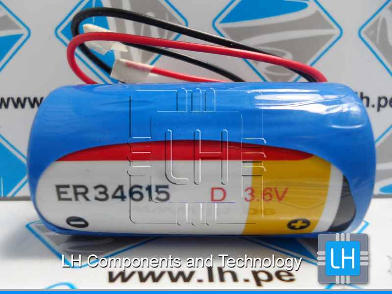 EVE-ER34615/FL       Batería lithium 3.6V, tamaño D, con cables, 19000mAh.