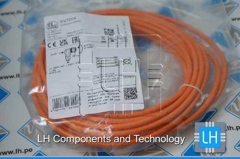 EVT004         Cable de conexión ifm electronic, con. A M12 Hembra, 4 polos, con. B Extremo libre, long. 5m, 250 V ac, 300 V dc, 4 A,