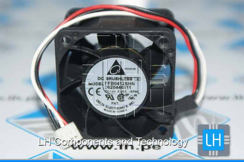 FFB0412SHN-SP86         Ventilador axial 12VDC, 40x40x28mm, con 3 cables y conector, 24.0CFM