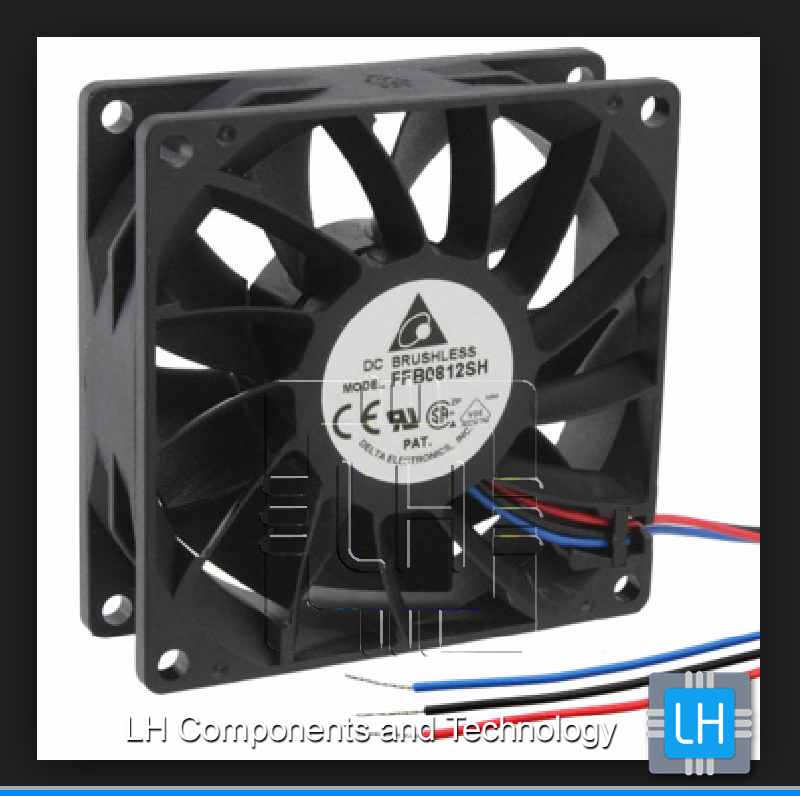 FFB0812SH-R00       Ventilador Axial 80x80x25.4mm 12VDC, con 3 cables para sensor