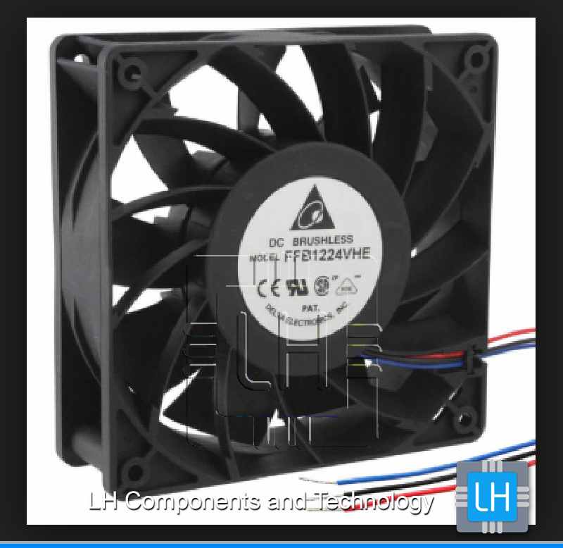 FFB1224SHE-R00       Ventilador Axial 120x120x38mm, 24VDC, con 3 cables de sensor