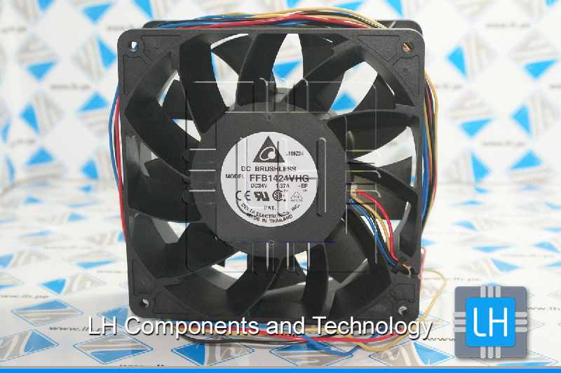 FFB1424VHG-EP             Ventilador Tubo axial 24 VCC Cuadrado - 139.7mm L x 139.7mm H Bola 252.1 ft3/min (7.06m³/min) 4 extremidades del hilo