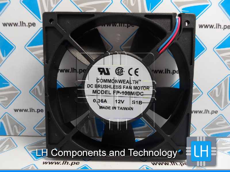 FP-108M/DC 12VDC        Fan 12VDC, 54 CFM, 120x120x25