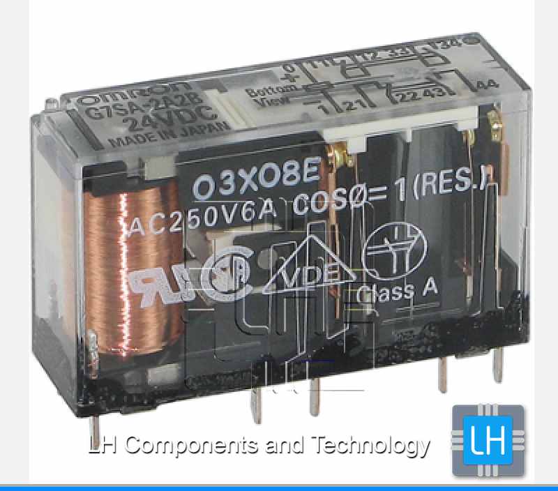 G7SA-2A2B 24VDC             Relay electromagnético 24VDC, SPST-NO x2 + SPST-NC x2, 6A/250V