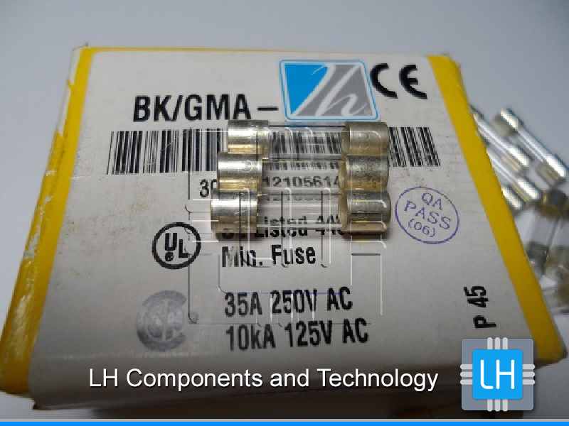 BK/GMA-1.6-R                 Fusible de vidrio, acción rápida, 1.6A, 250VAC, 5x20mm