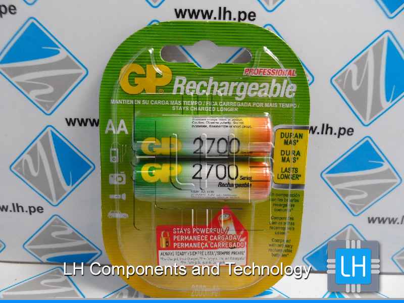 GP270AAHC-2LA2 GPRHC272C149       Blíster de dos pilas recargables Recyko AA de 1.2V y 2700 MAH