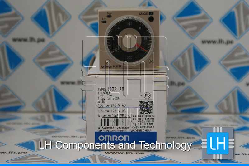 H3CR-A8 100-240AC/100-125DC        Relay de tiempo 0.05s-300h, DPDT, 250VCA/5A, 100-240VCA, octal