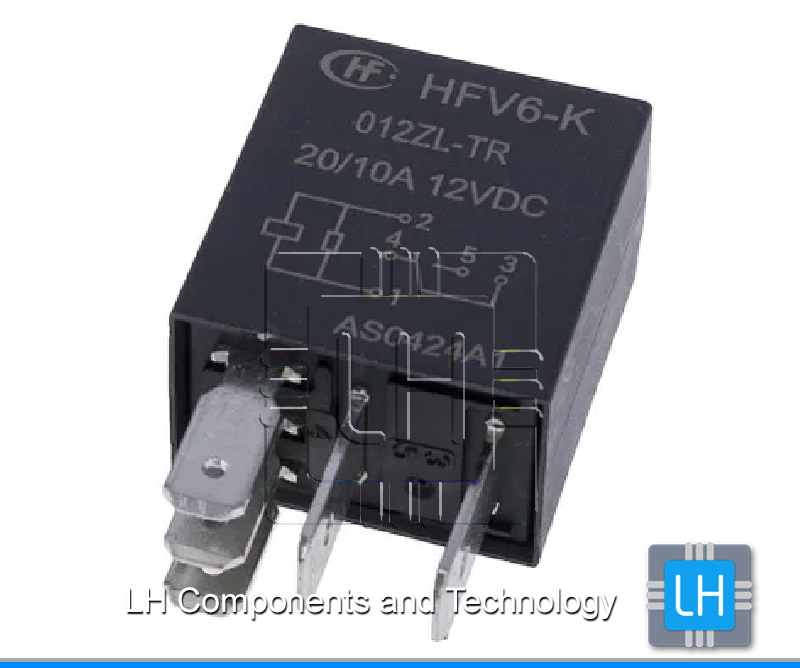 HFV6-K/012ZL-TR            Relay Automotriz SPDT, Bobina 12VDC, 30A, 5 pines