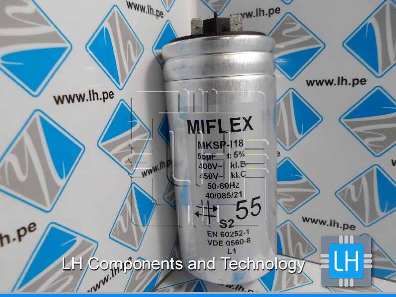 MKSP-I18 I18UV655I-A1         Condensador: para motores, de trabajo; 55uF; Ø60x125mm; -40÷85°C