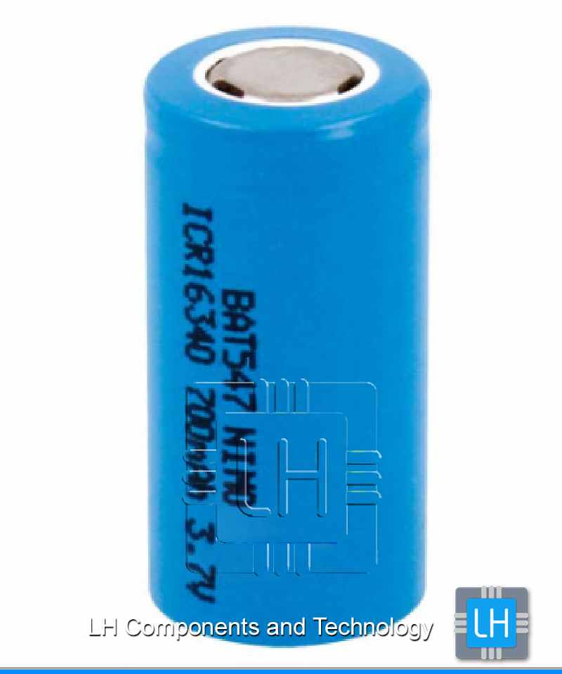 ICR16340                 Batería recargable Li-Ion, 16340, 3.7V, 700mAh, 16x36mm