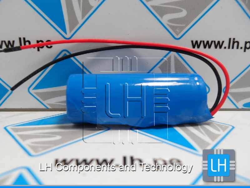 ICR18500        Batería Recargable Li-ion, 3.7V, 1500mAh con salida de cables