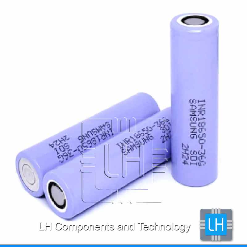 INR18650-36G           Batería li-ion 3.6V, 3600mah, 10A, recargable